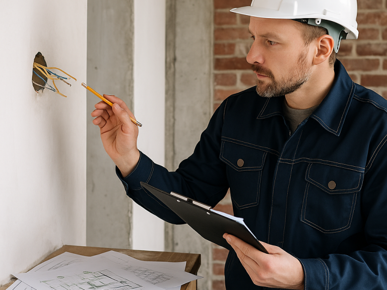 Inspection technique d’un appartement en cours de rénovation avec vérification des installations électriques et de la plomberie sur la Côte 